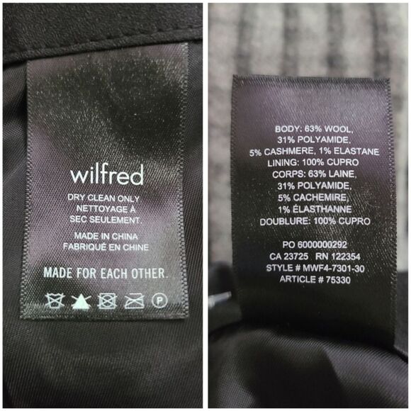 NWT|Wilfred Grey Wool Cashmere Blend Plaid Bow Skirt, Size 6 - Picture 6 of 7